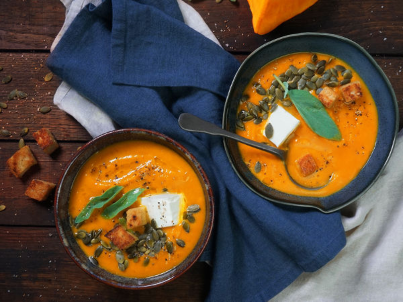 Velouté de potimarron au fromage frais