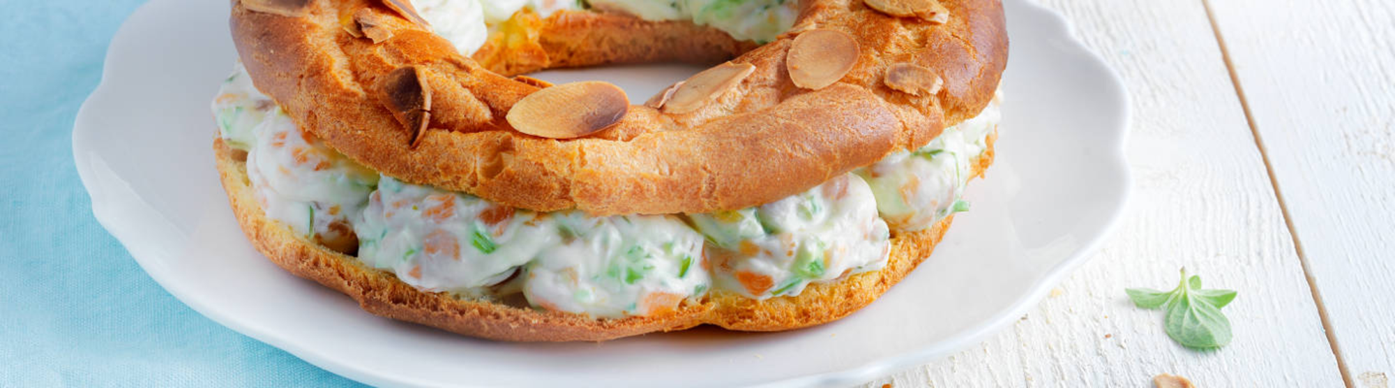 Paris-Brest au saumon fumé et fromage frais