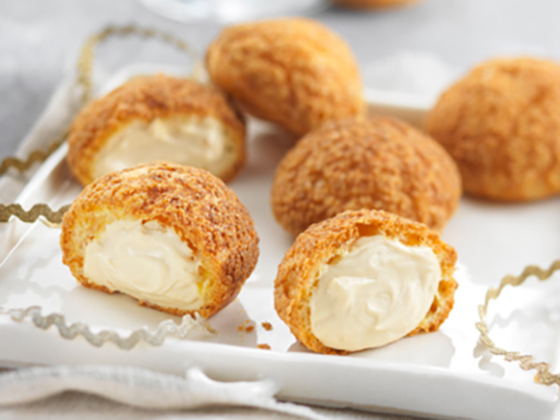 Choux craquelin au fromage frais et spéculoos