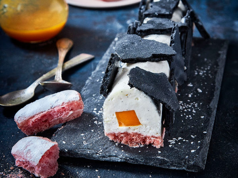 Bûche au fromage frais et à la mangue