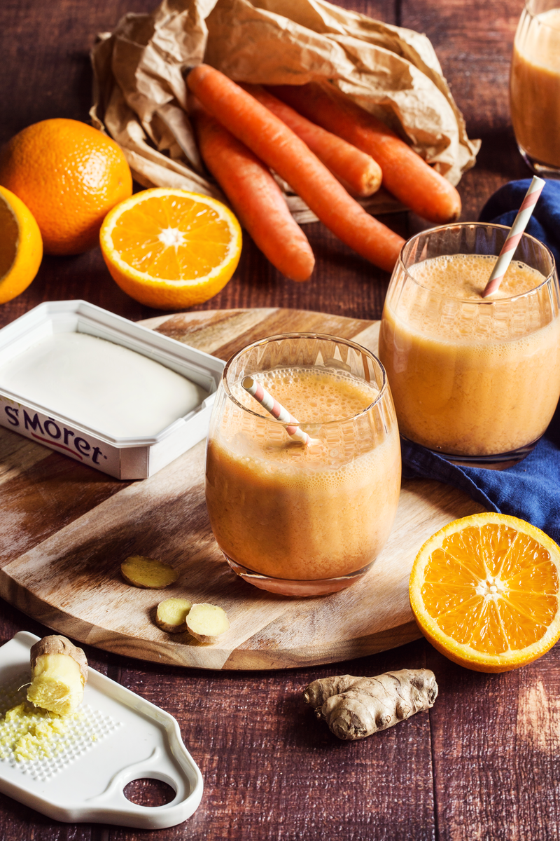 Smoothie orange carotte citron