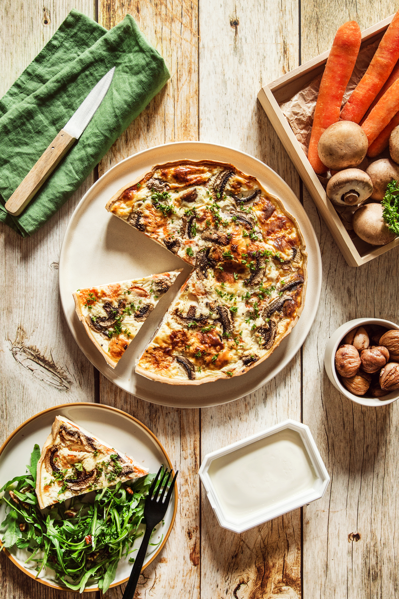 Tarte aux champignons et fromage