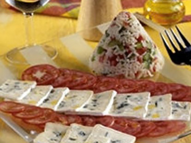 Carpaccio de tomates au bleu