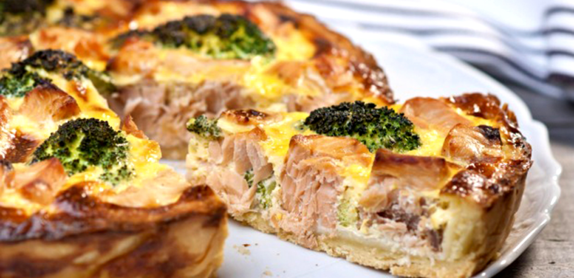 Quiche au saumon et aux brocolis