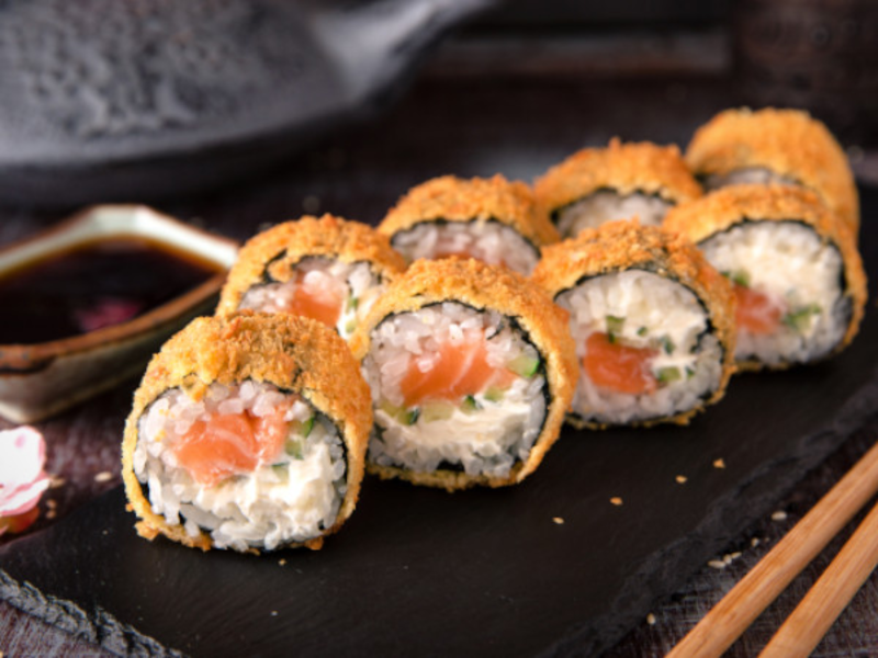 Maki de pain au fromage de chèvre frais