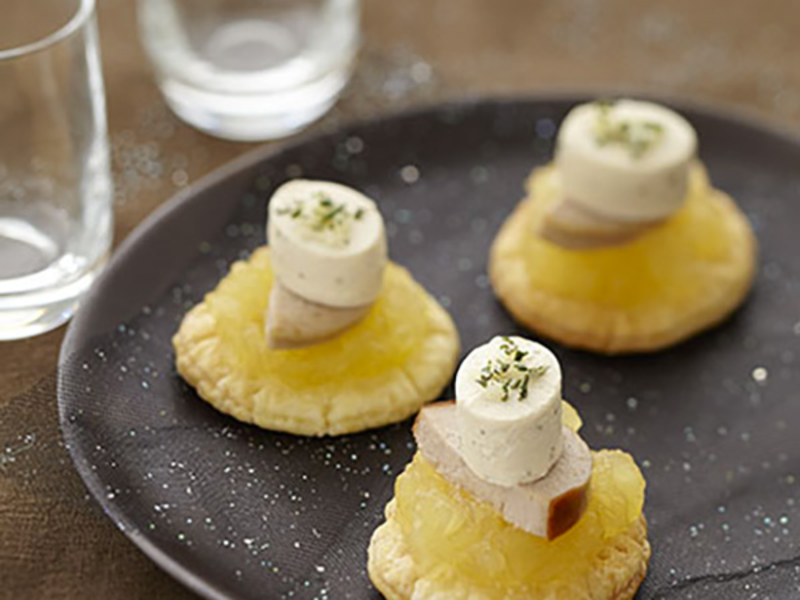 Croustillant de boudin blanc à la pomme et fromage frais