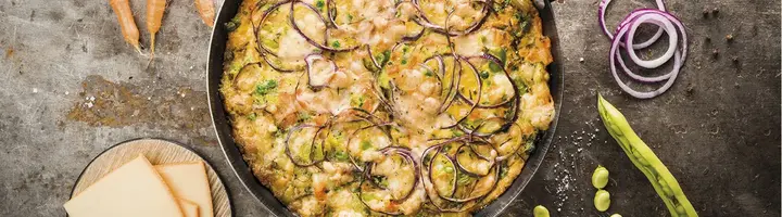 Frittata aux légumes et fromage à raclette