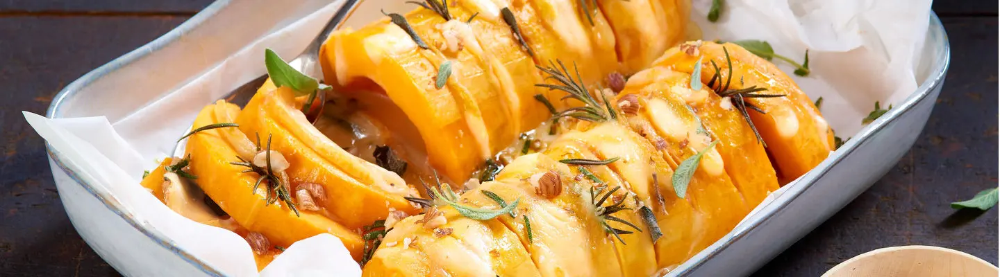 Courge butternut "hasselback" au fromage