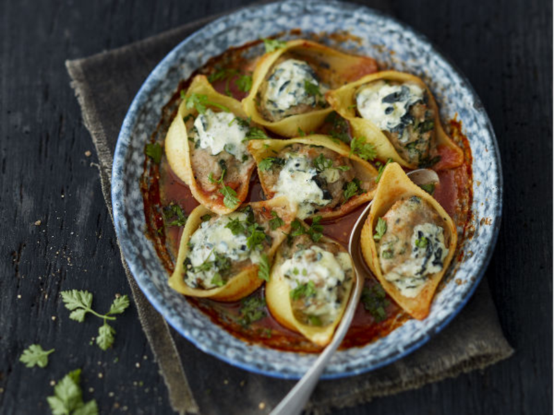 Pâtes farcies à la viande et au bleu