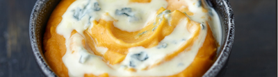 Purée de patate douce et panais à la crème de bleu