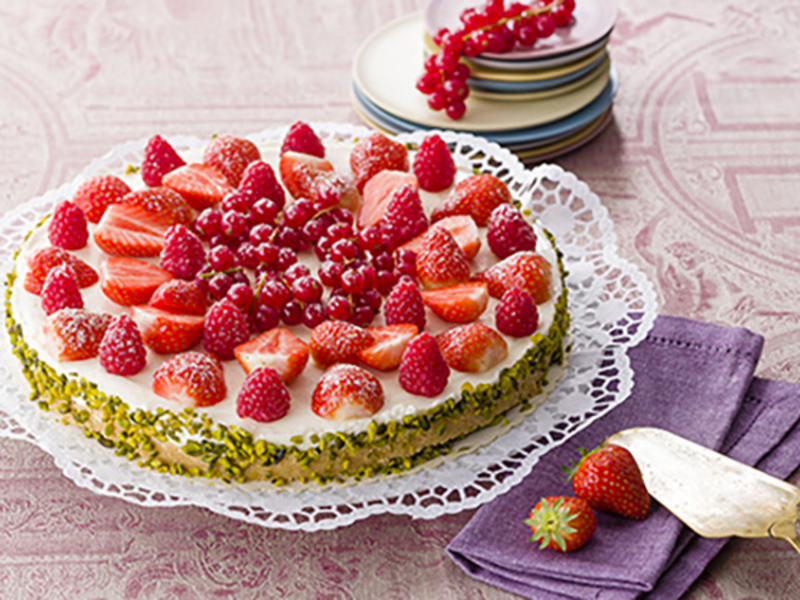 Tarte au fromage frais et fruits rouges