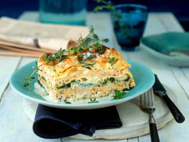 Lasagnes au saumon et fromage, un délice terre-mer