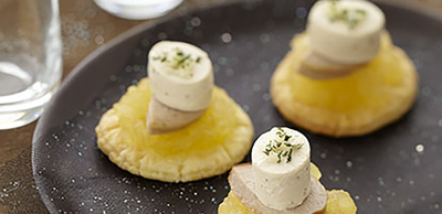 Croustillant de boudin blanc à la pomme et fromage frais