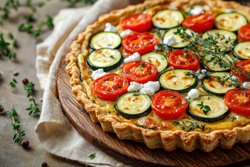 Tarte courgette tomate feta