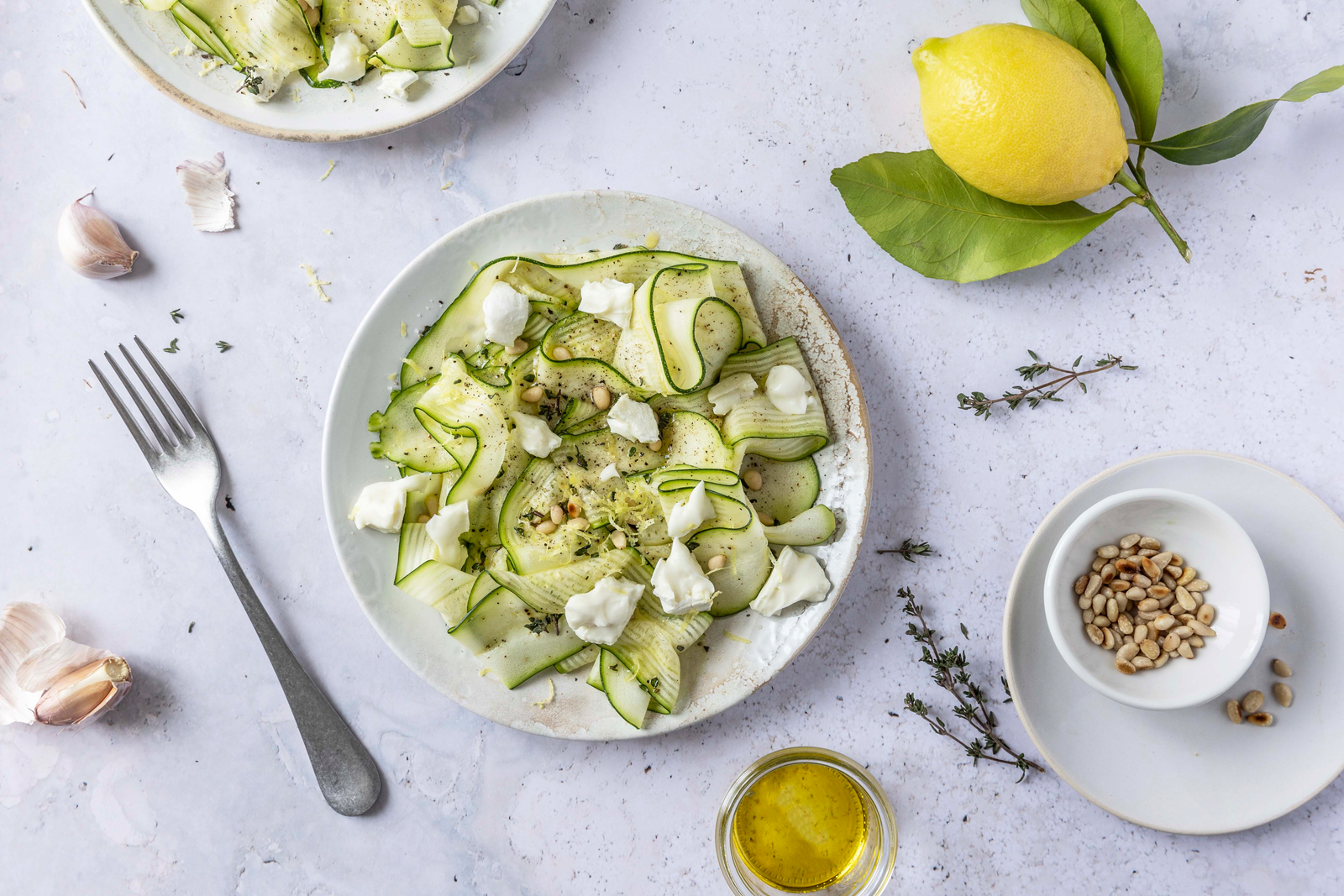 Tagliatelles de courgettes.