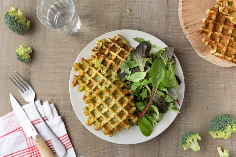 Gaufres au brocoli au fromage de brebis