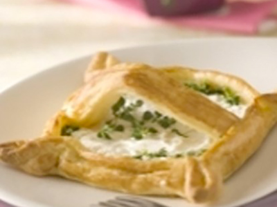 Paniers feuilletés aux épinards et au fromage de chèvre frais