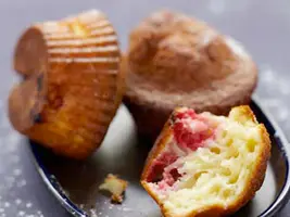 Muffins aux framboises et fromage frais