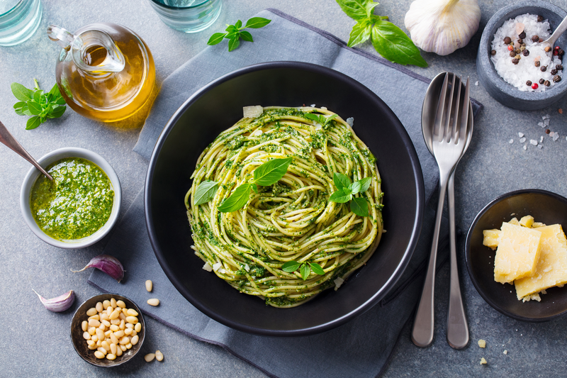 Spaghetti au pesto verde