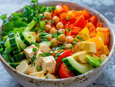 Salade pois chiches feta