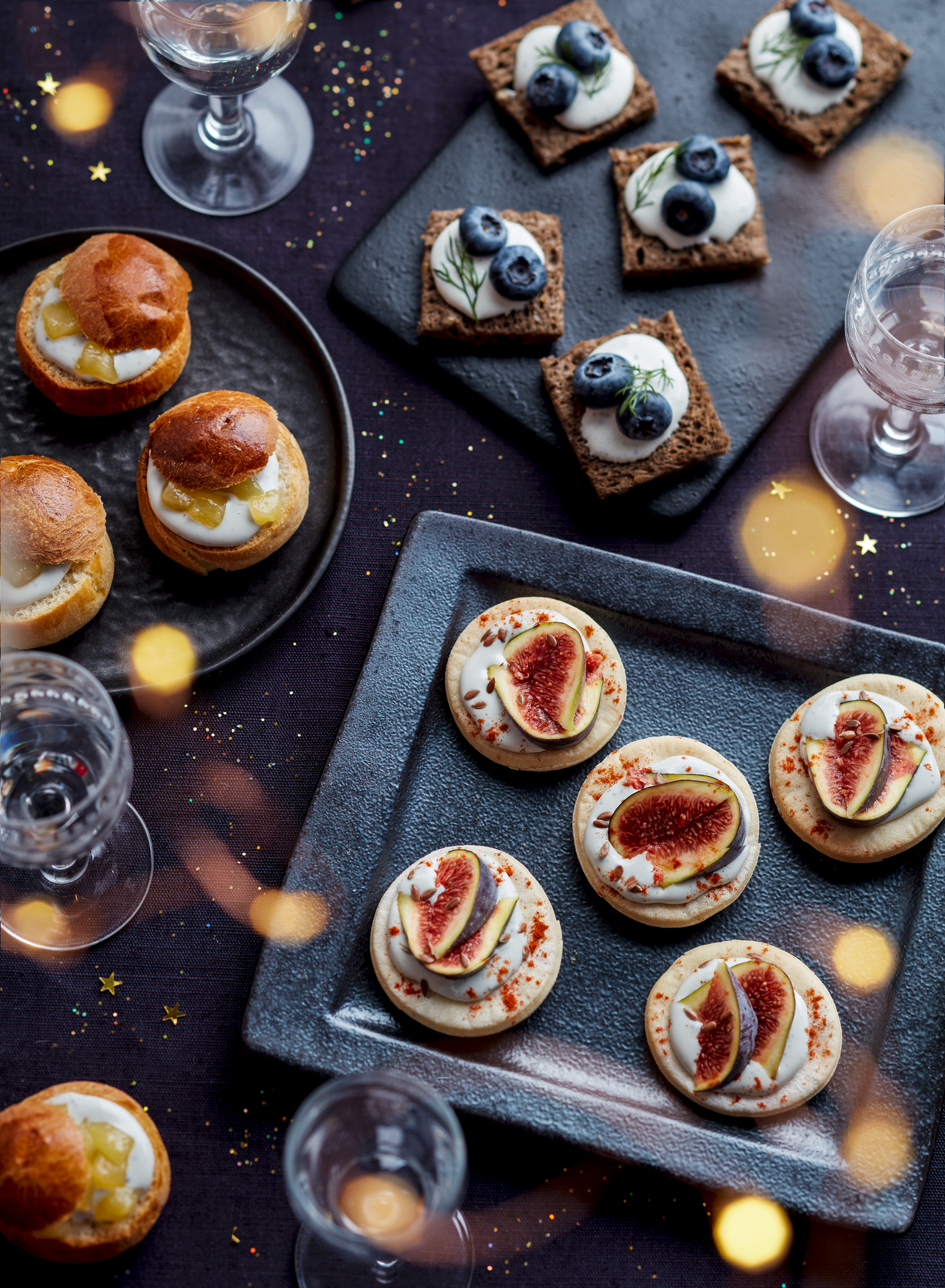 Toasts apéritifs de Noël à la Crème de Saint Agur