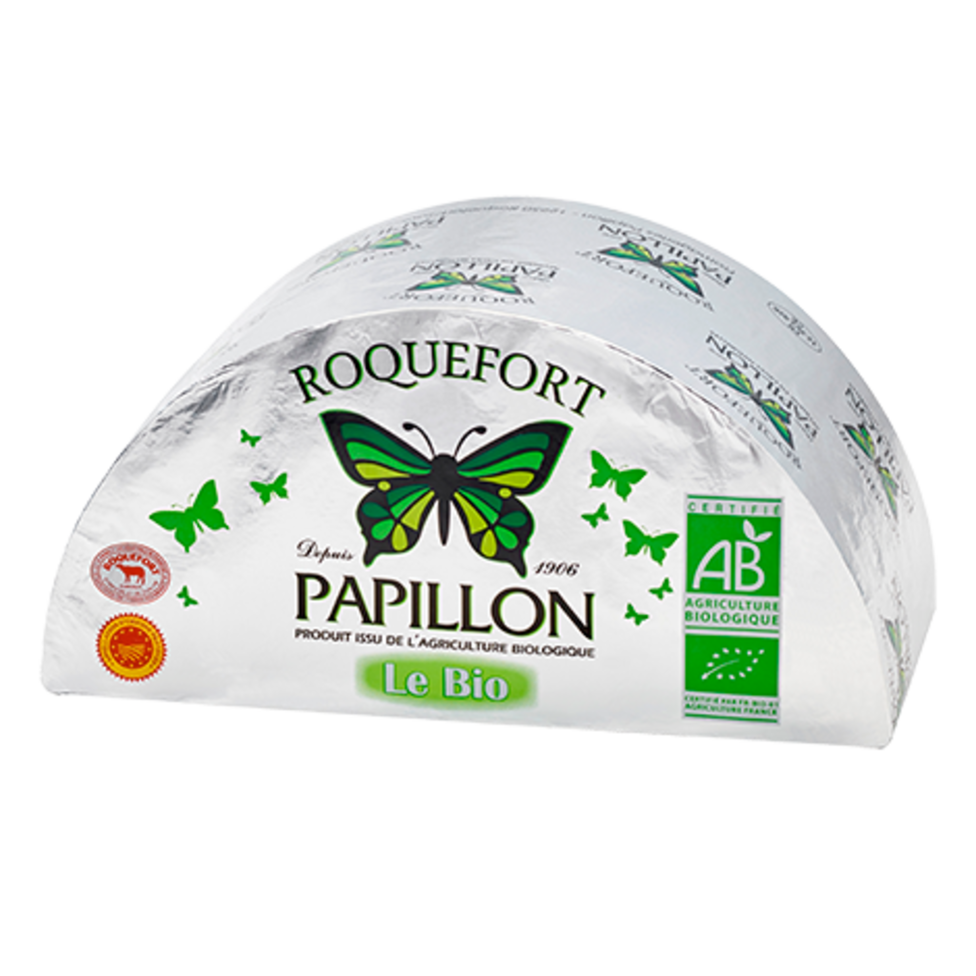 PAPILLON ROQUEFORT AOP BIO DEMI PAIN COUPE VERTICALE 1,35KG 32%