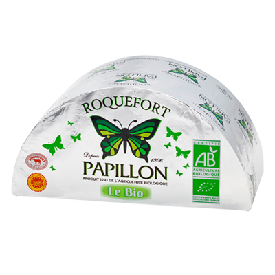 PAPILLON ROQUEFORT AOP BIO DEMI PAIN COUPE VERTICALE 1,35KG 32%
