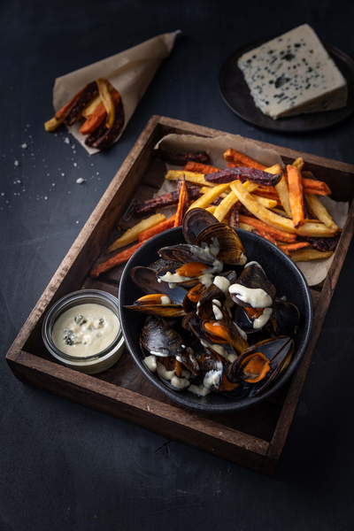 Moules au roquefort