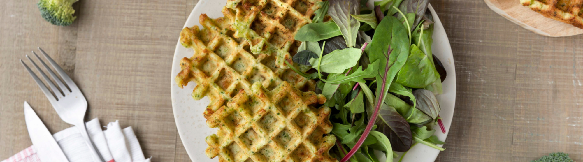 Gaufres au brocoli au fromage de brebis