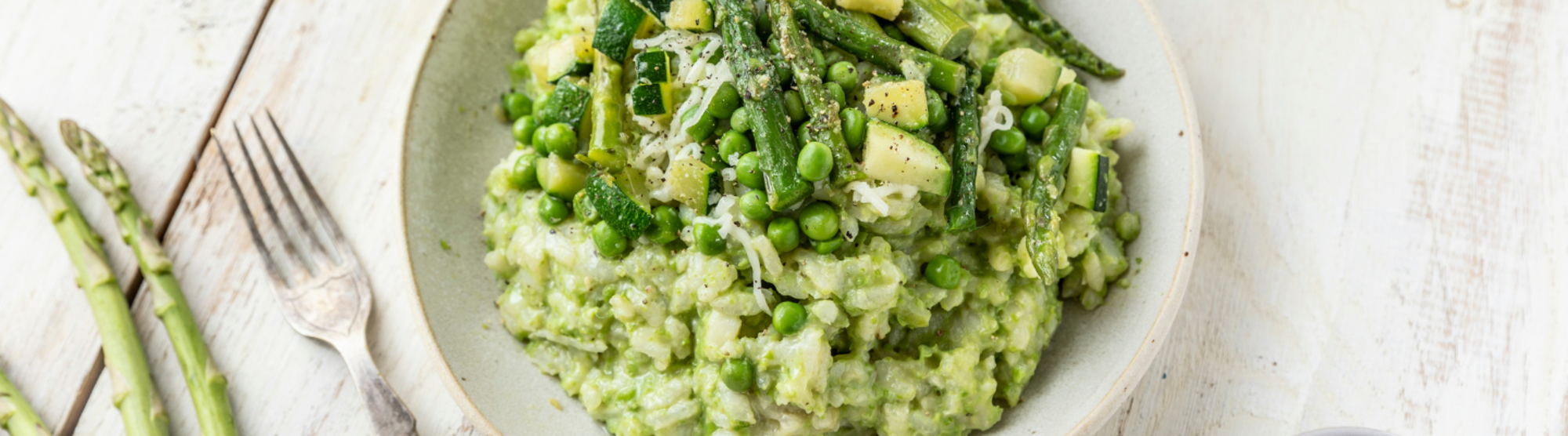 Risotto aux asperges et fromage de brebis