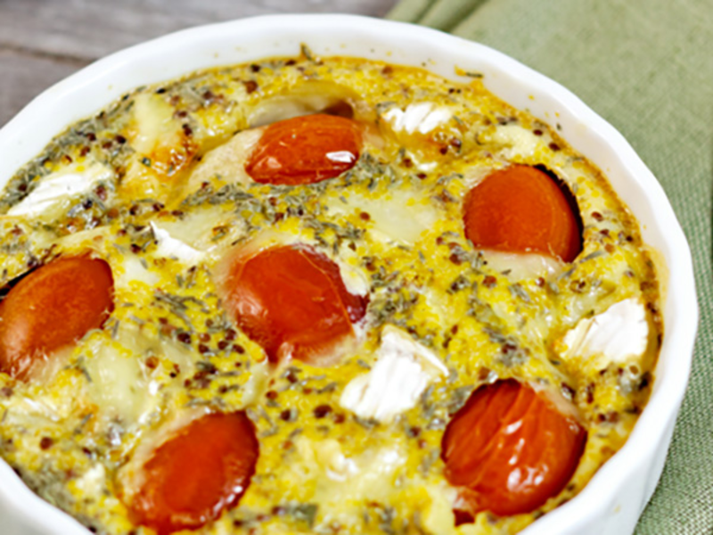 Clafoutis salé aux tomates et au camembert