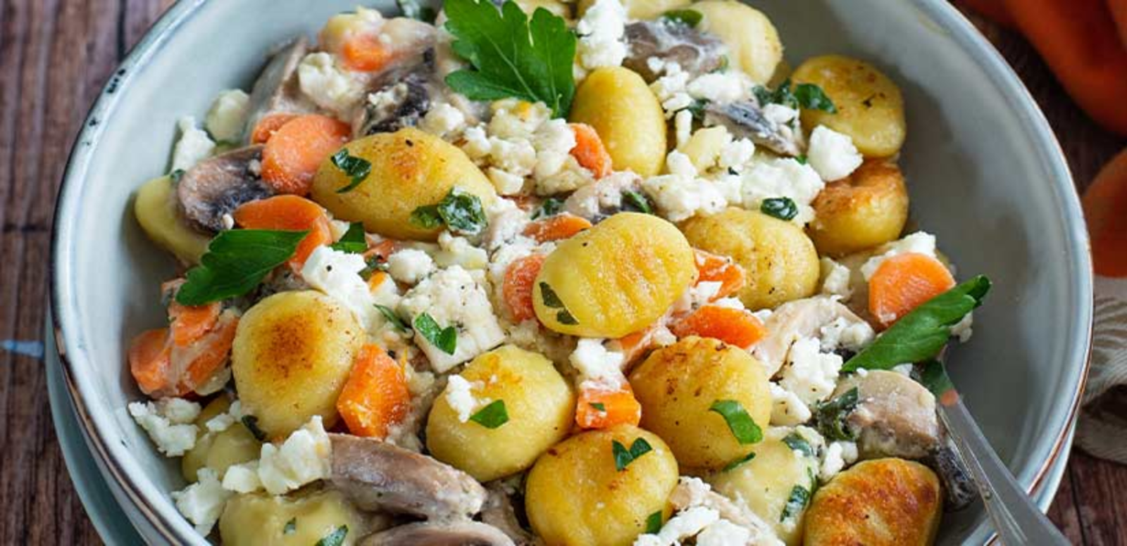 Gnocchi champignons feta