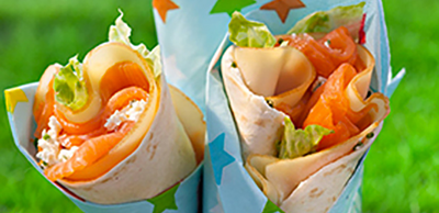 Wrap au saumon fumé, fromage et citron