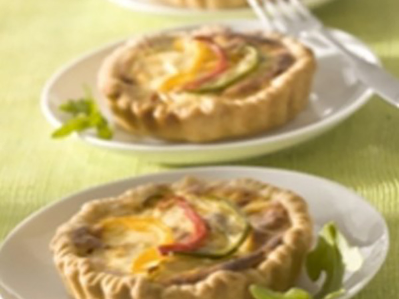 Quiches au fromage de chèvre frais et poivrons