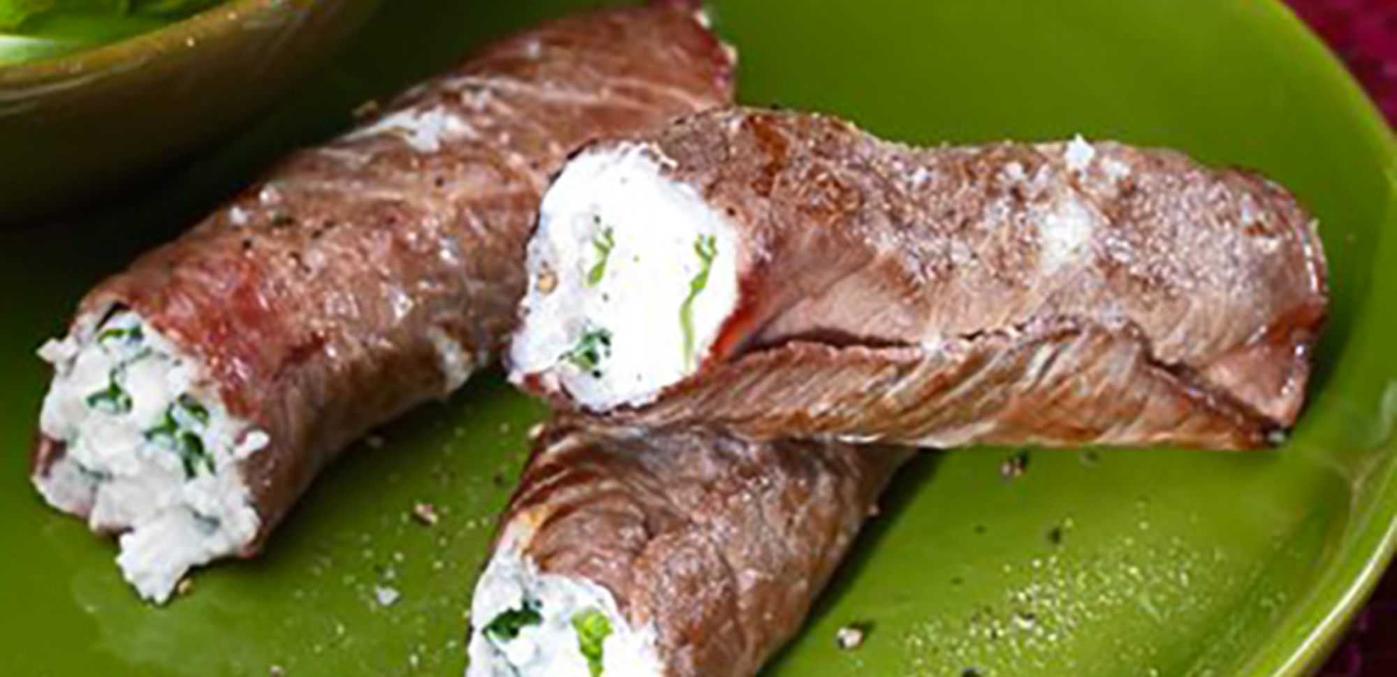 Roulés de bœuf au fromage de chèvre frais