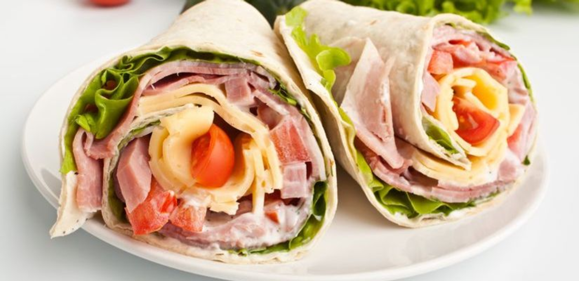 Wraps jambon fromage et sauce blanche