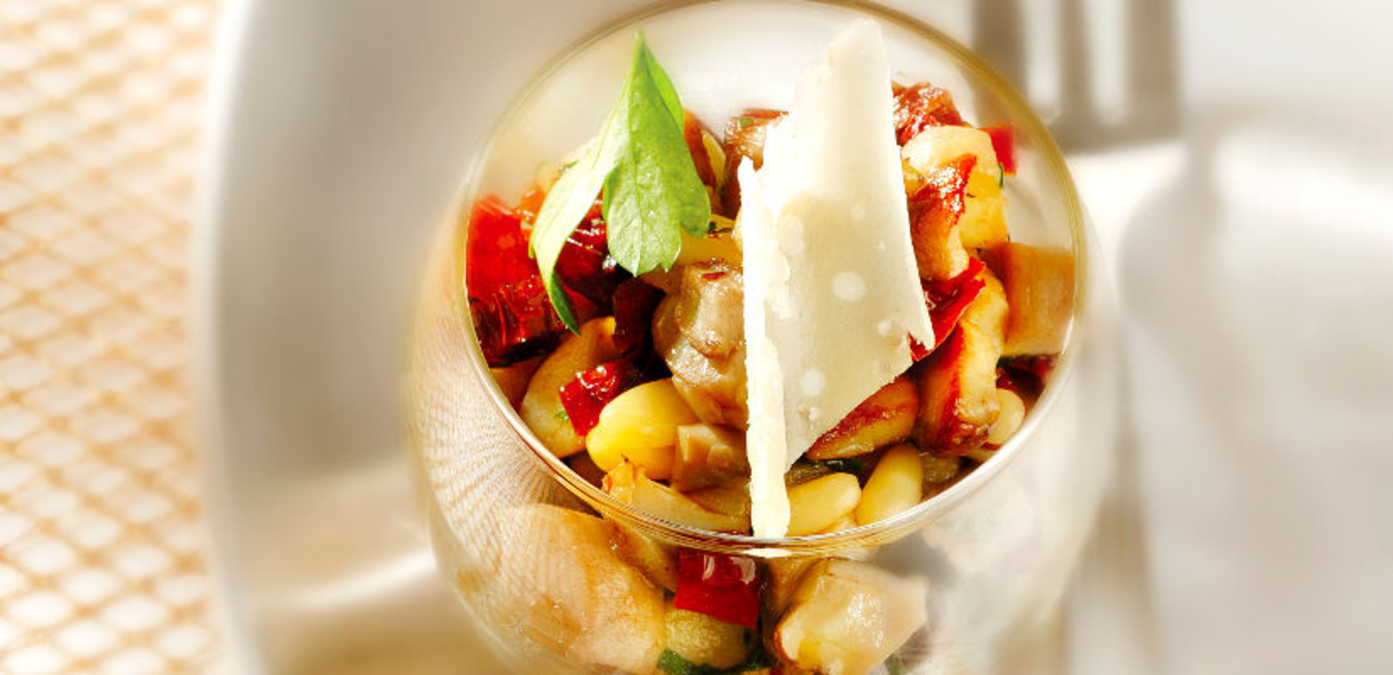 Verrines de cèpes au parmesan