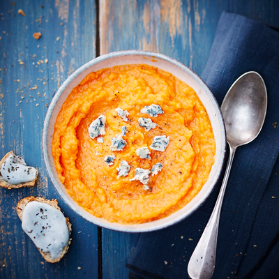 Purée de carottes au fromage bleu