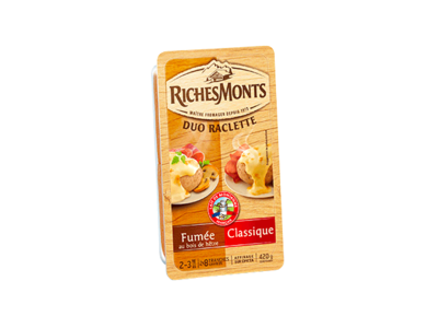 RICHES MONTS RACLETTE DUO CLASSIQUE & FUMÉE TRANCHETTES 420G