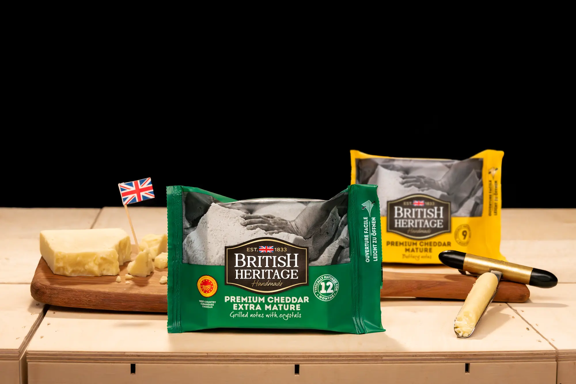 Plateau de fromages Cheddar avec sonde