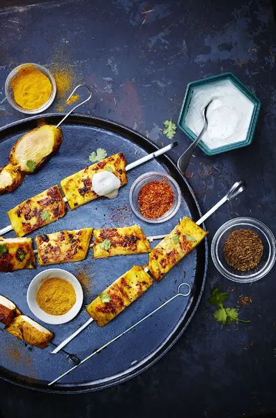 Brochettes courgettes-paneer - Recette