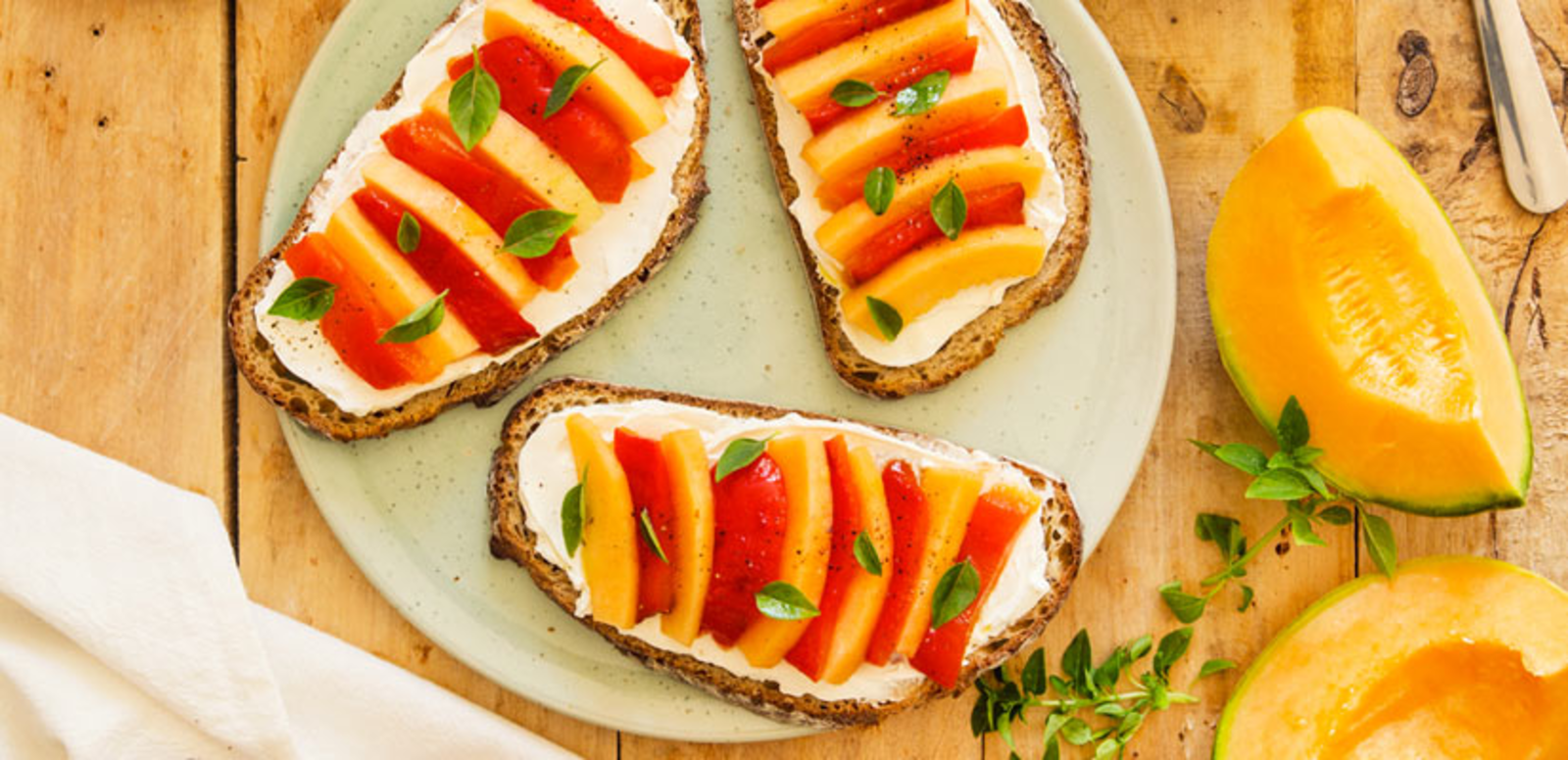 Tartines melon et St Môret