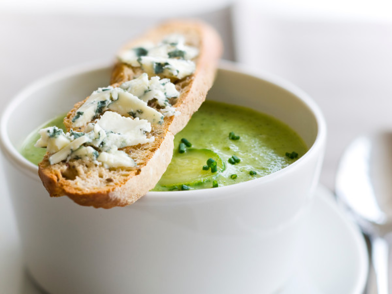 Soupe de courgettes au bleu d’Auvergne