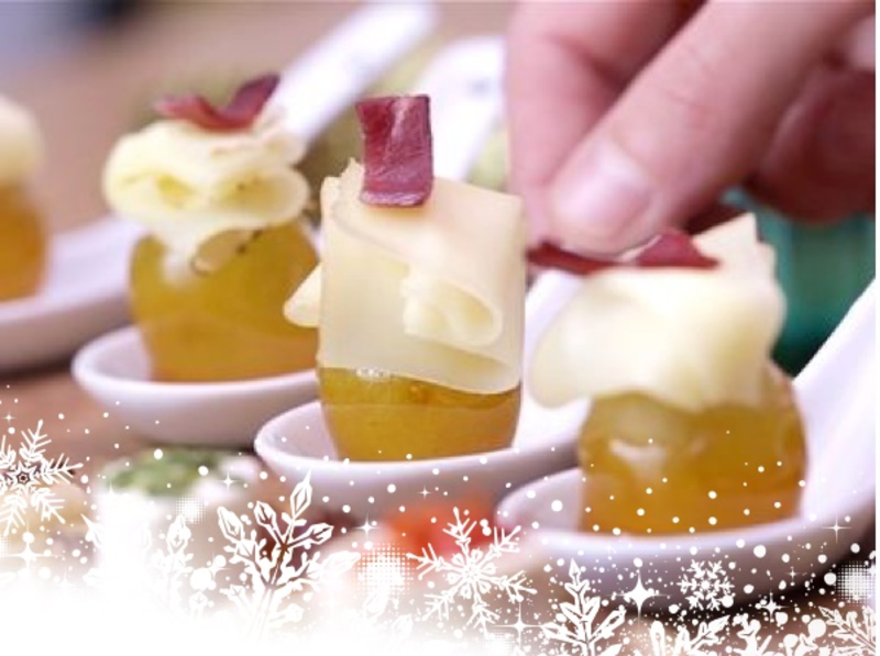 Bouchées sucrées-salées aux fines tranches de fromage