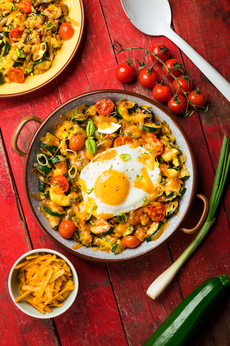 Poêlée de légumes au cheddar râpé