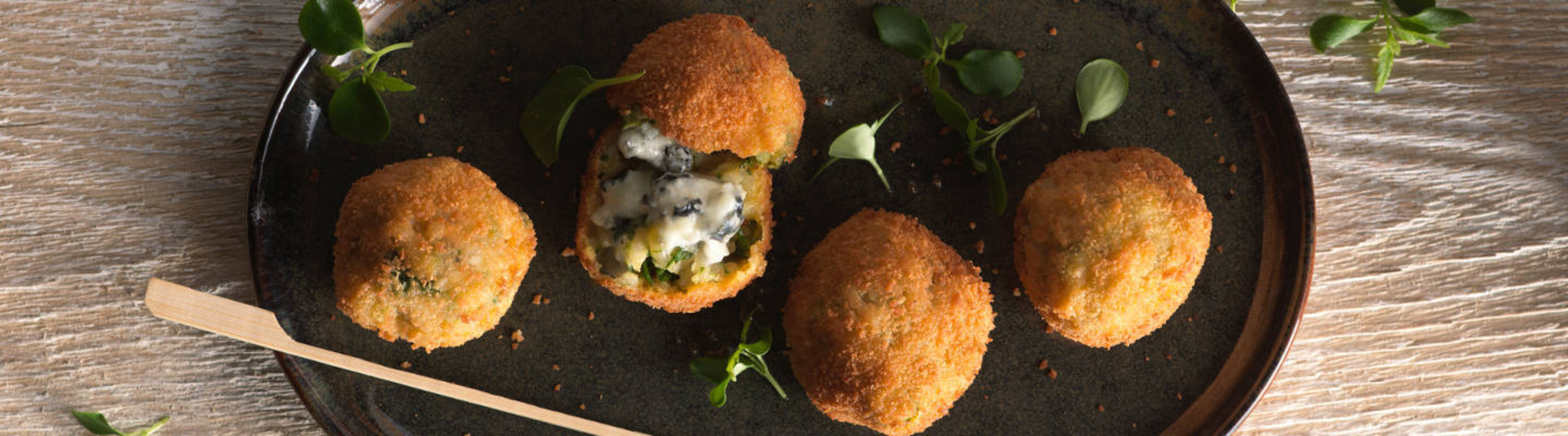 Cromesquis aux épinards et fromage bleu