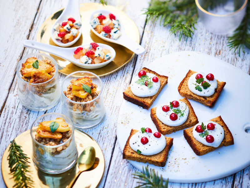 Amuse-bouches de Noël au fromage bleu