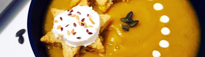 Soupe de potimarron au fromage de chèvre