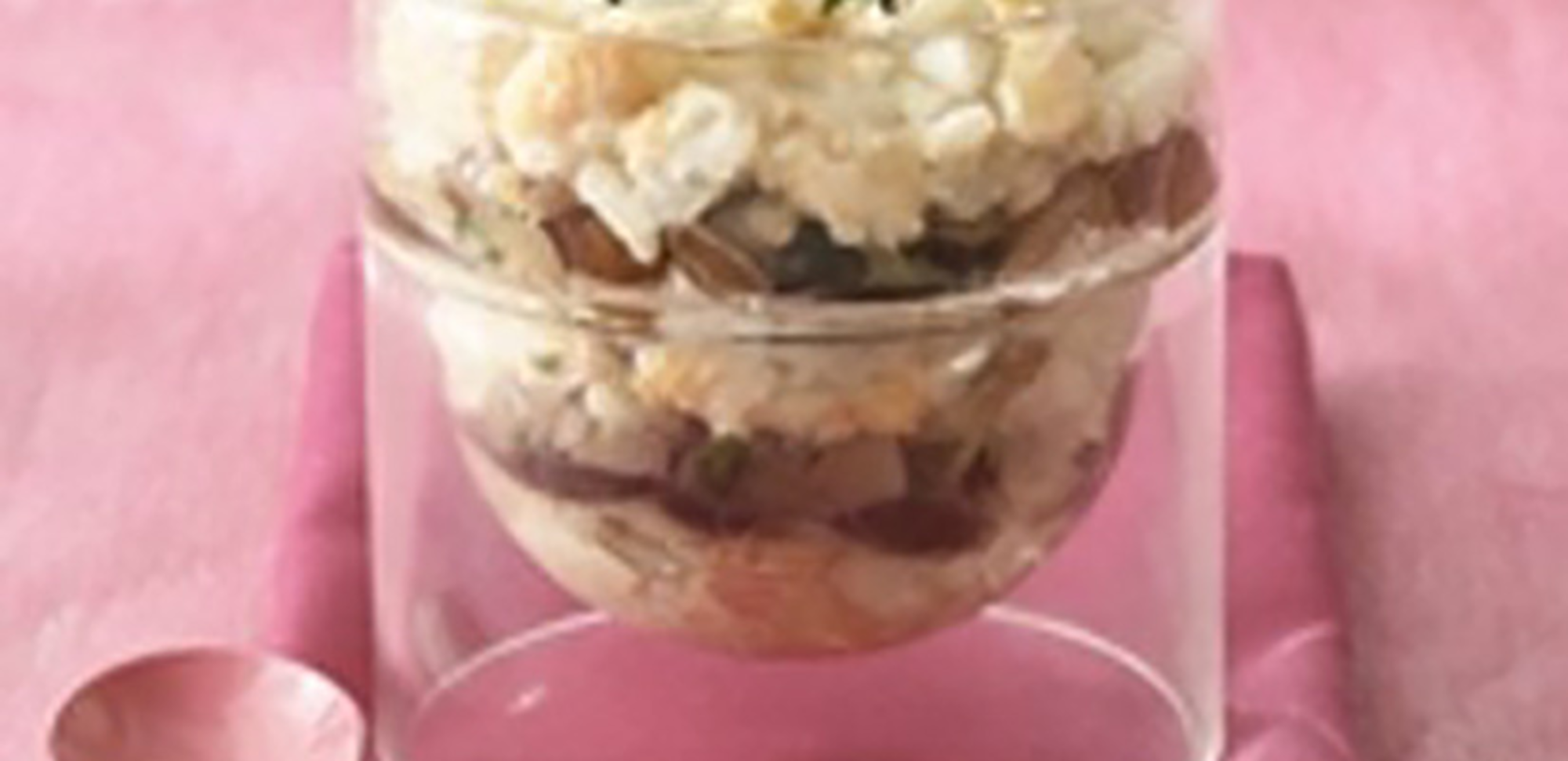 Verrine de risotto aux champignons et au fromage