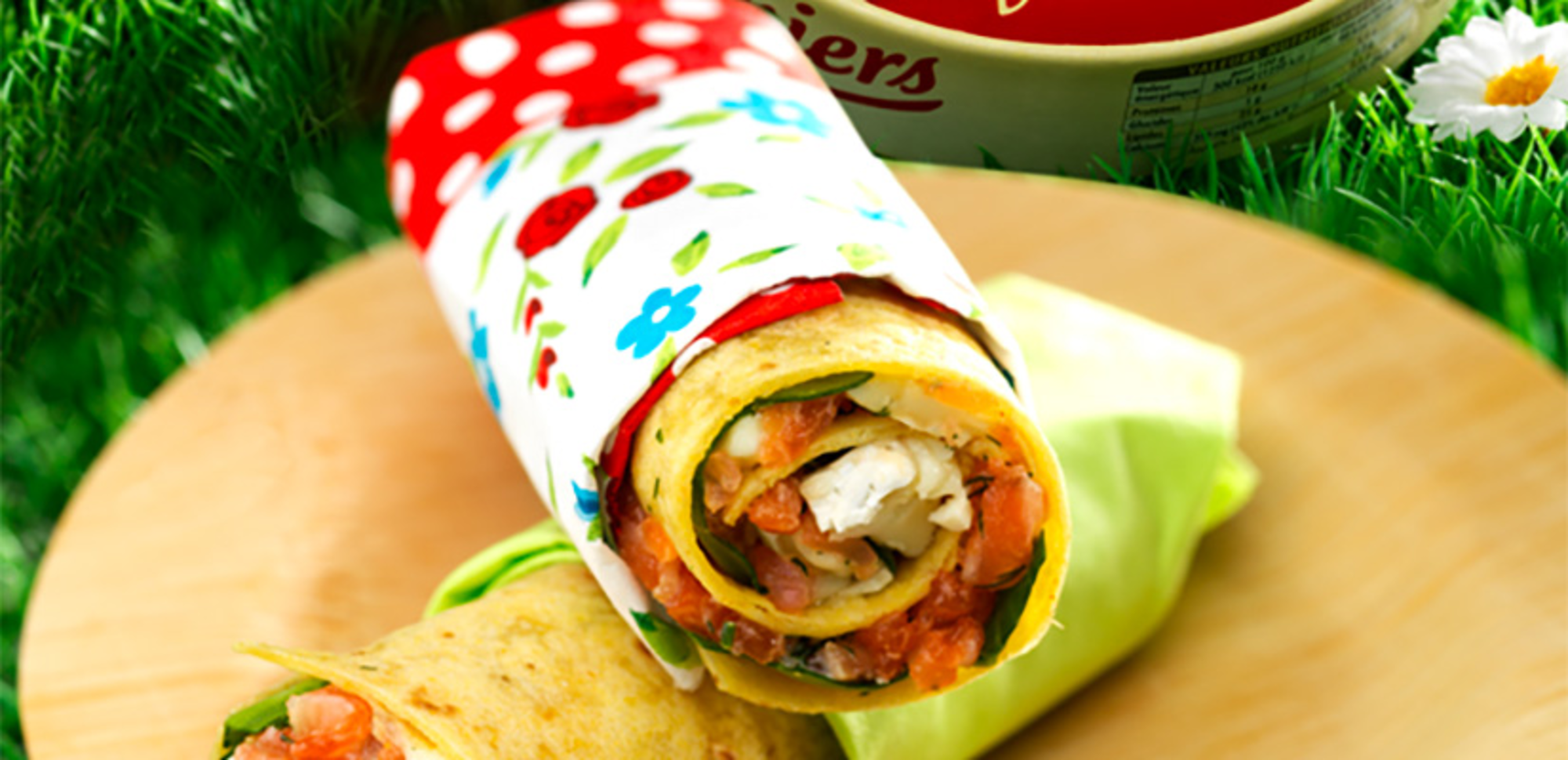 Wraps au Coulommiers et saumon